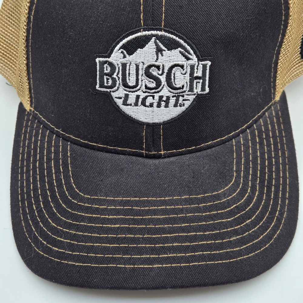Artisans Snapback Hat Men OSFA Busch Light Ducks Unlimited Black Tan Trucker Cap - Picture 3 of 11
